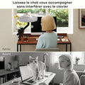 Lit de Bureau pour Chat Rotation de 360° et Hauteur Réglable, Lit pour Chat Lavable avec Balle Jouet,  35x35x48cm, Gris